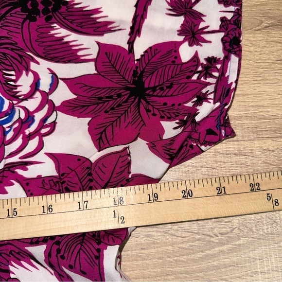 CAbi #193 Floral White Pink Front Tie Tunic Blouse - Picture 4 of 10